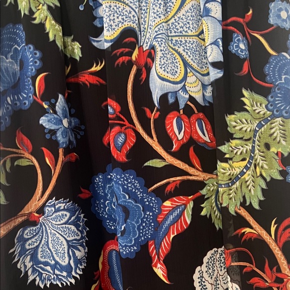 Alice + Olivia Black Mini Dress with Blue, Red & Green Floral Print size 2 - Picture 2 of 13